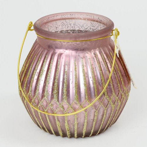 Svietnik sklo sv.fialový 14x14,5cm