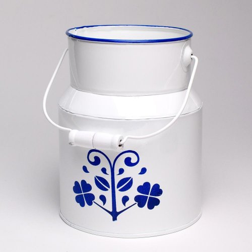 Váza konva s rúčkou kov  modrotlač 1 v:18/27,5x12cm super cena