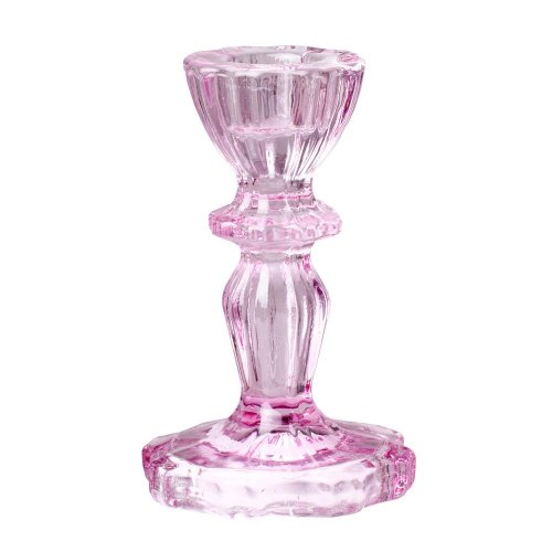 Svietnik dana sklo ružový 7xv11cm