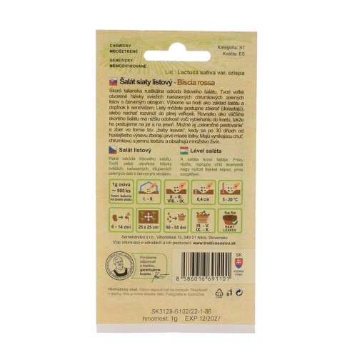 Šalát siaty list.biscia rossa 1g