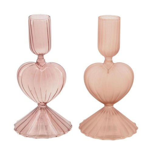 Svietnik srdce 6,5x6,5xv15,5cm ass/2 - Vianočné dekorácie a ozdoby
