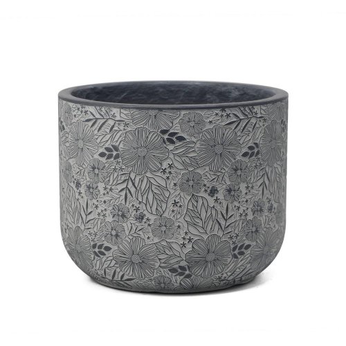 J112 kvetináč + miska liva čierna 44h36cm xl