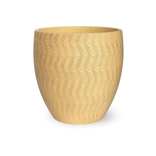 J133 kvetináč + miska lala horčicová 24x26cm s