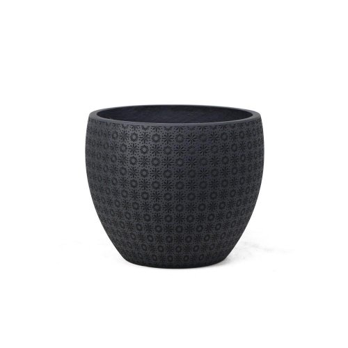 J135 kvetináč + miska paige čierna 44x36cm l