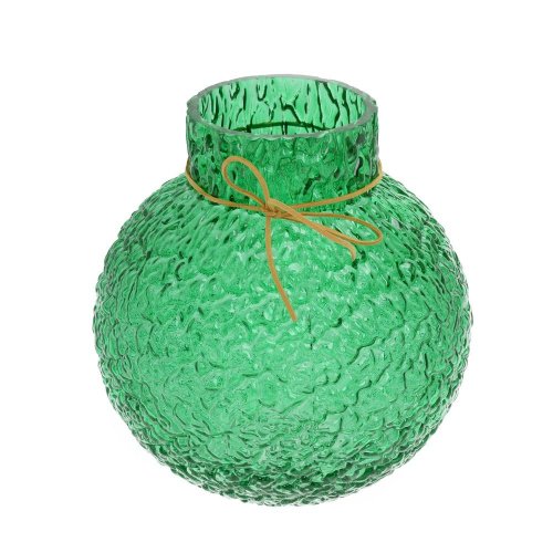 Váza sklo zelená 9.5*21.5cm