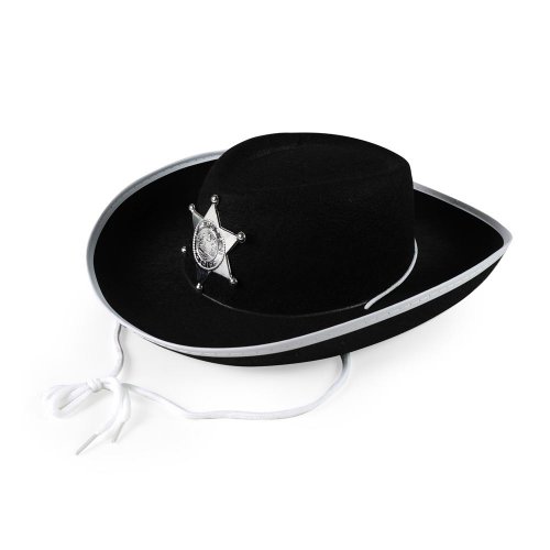 Detský klobúk čierny šerif - Umelé kvety