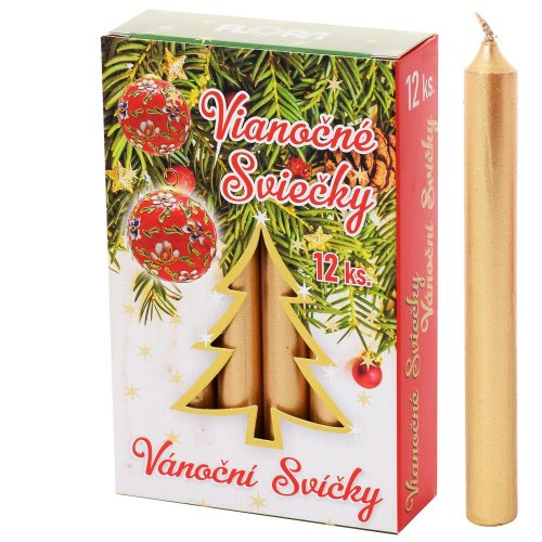 Vianočné sviečky zlaté 12/115