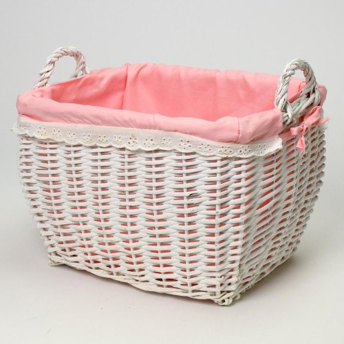 336fl/s prútený košík bieloružový l:36x28x28cm