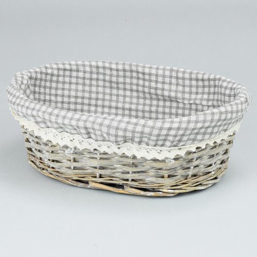 Prútený košík šedý vzor kocka  m:32x23x11cm