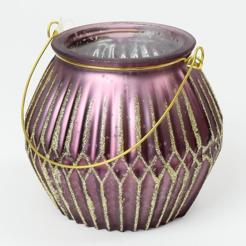 Svietnik sklo fialový 11x11cm