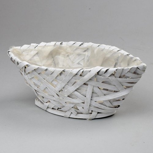 Prútie loďka biela 30xv11cm