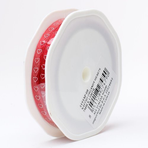 Super cena stuha organza srdcia 7mmx15m červená 55cm - Vianočné dekorácie