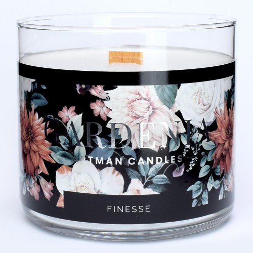 Voň.v skle gardenia malá 650gr čierny