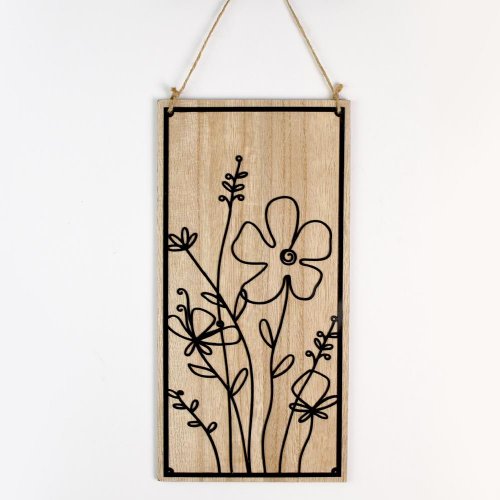 Záves obraz drevo/kov 30,15x0,5cm natur