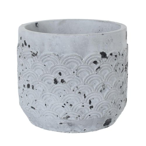 Obal cement antique grey d14.5*h12.5cm