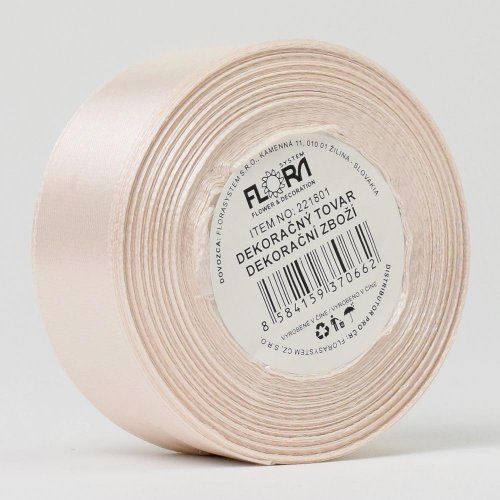 Stuha saten slonovina 25mm*15m 172