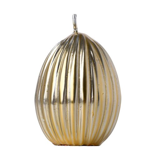 Vajce malé vrúbkované zlatá. 6x8cm