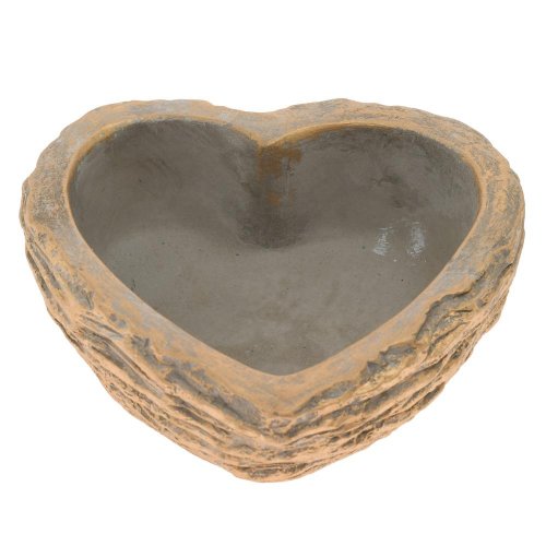 Srdce cement bledo-sivo-zlaté 17cm