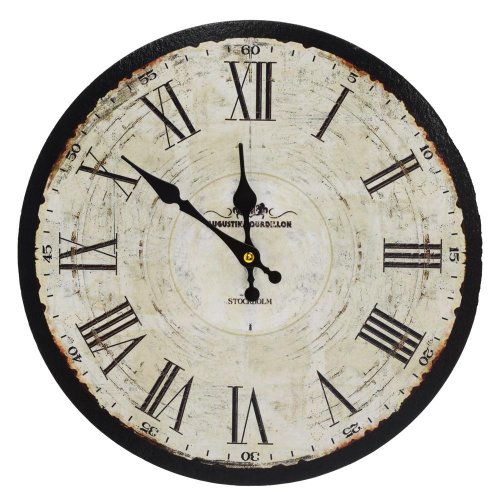 Hodiny nástenné mdf dia 34cm drevo