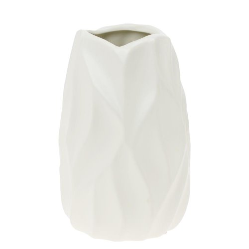 Váza vlnky keramika 11x12x18cm biela