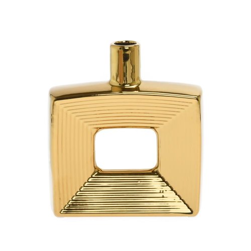 Váza keramika 18,5x6x20,5cm zlatá