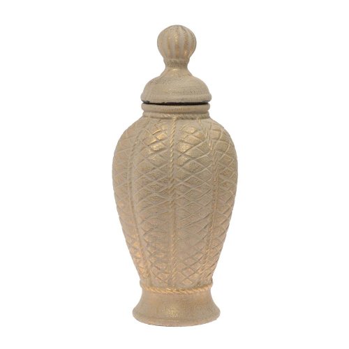 Dóza na suché aranž.s poklopom keram. zlatá 15,5x36cm