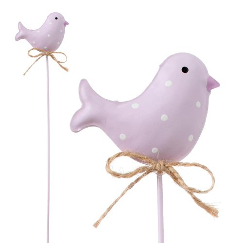 Zápich vtáčik fialový plech 6*26,5cm