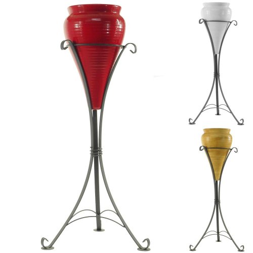 W60 váza kokon 20xv40cm + stojan metal v80cm