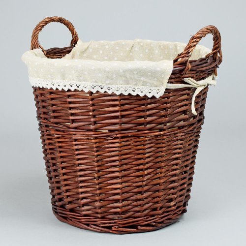 Prútený koš hnedý vzor kvet 38x33cm