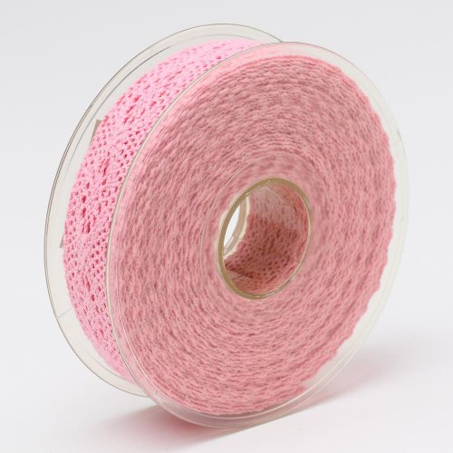 Stuha čipka  25mmx8m ružová