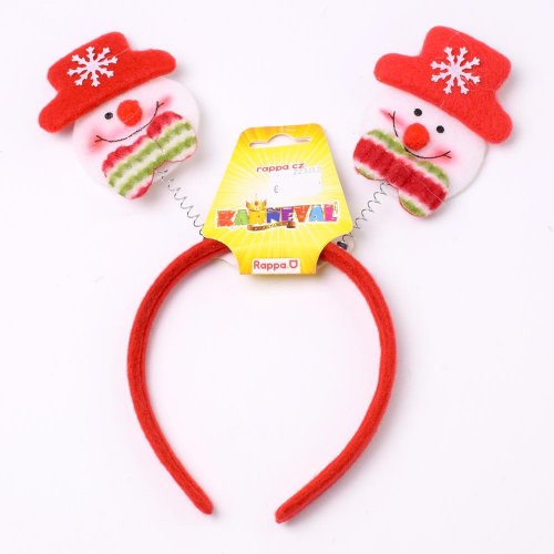 Čelenka vianočná snehuliak/ks