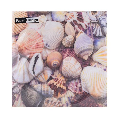 201820 servítky seashells 33x33cm - Umelé kvety