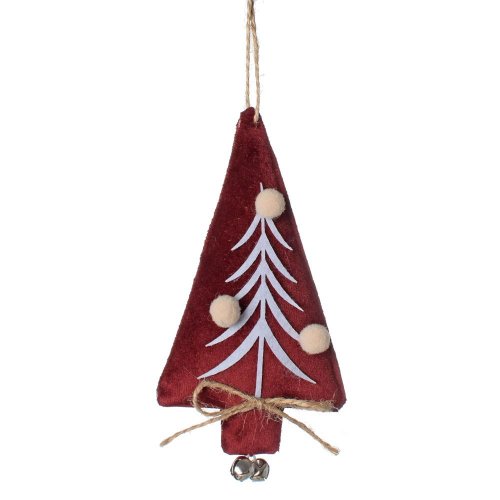 Záves stromček textil bordo.13x7x2,5cm