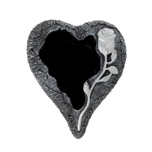 Obal srdce ruža cement sivo strieb. 20x25x8.5cm