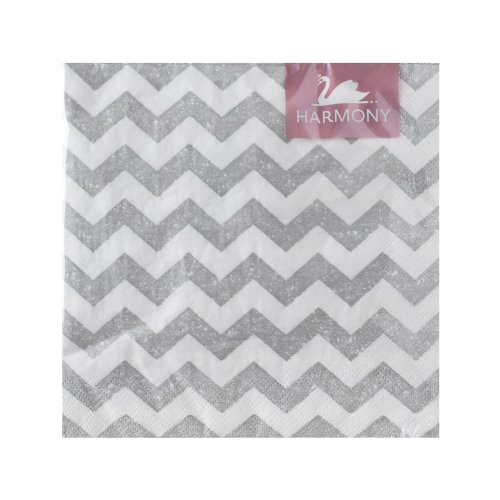 199a33-3 servítky 33x33cm cik-cak sivá