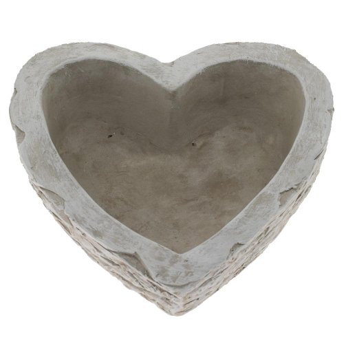 Obal srdce cement bledo-sivé 20cm - Veľkonočné ozdoby