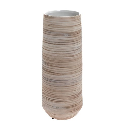 Obal váza pruhy keramika 12.5*12.5*33.5 krém