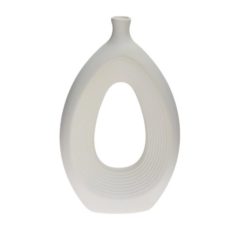 Váza keramika 18,5x6x30,5cm biela