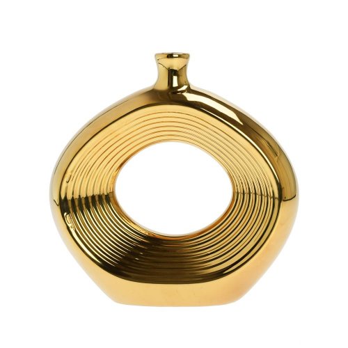 Váza keramika 20,5x6x20,5cm zlatá