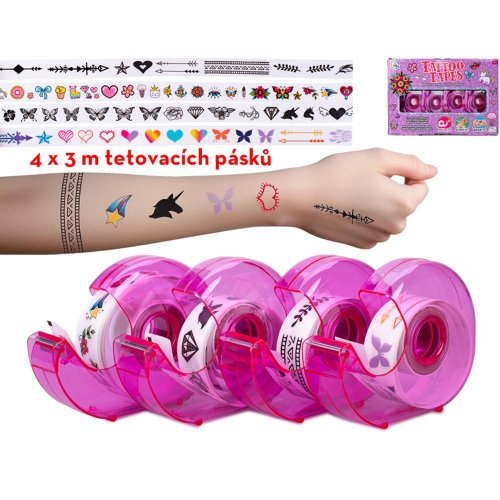 Pásky lepiace s tetovaním ružové
