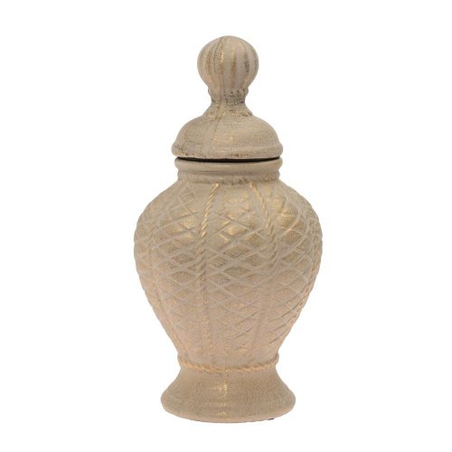 Dóza na suché aranž.s poklopom keram. zlatá 15x29cm