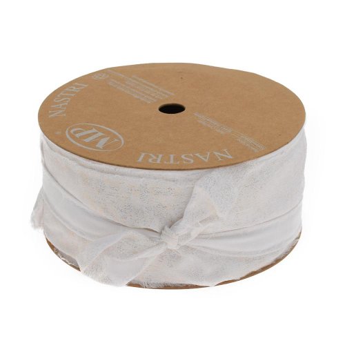 Stuha 5cmx10m biela lesk 4981m - Umelé kvety