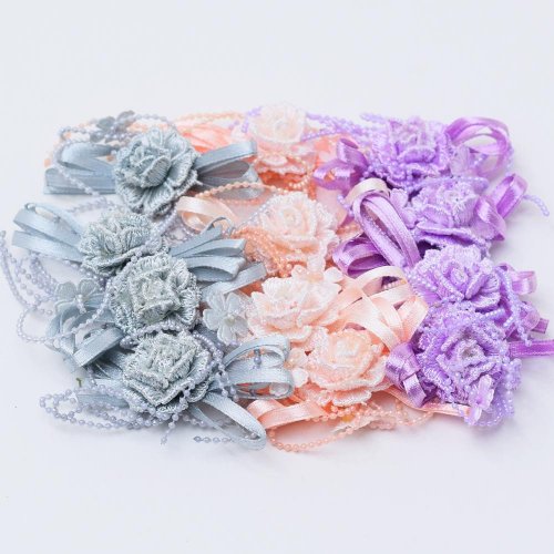 Mašlička s kvietkom 5 cm mix 3 farieb