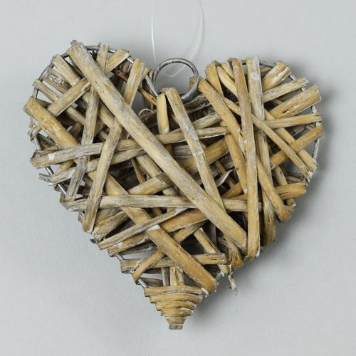 Prútené srdce šedé 10x10x3 cm