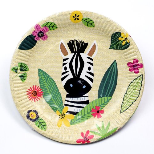 Ppl1001100 tanier papier 23cm s/10 jungle friends
