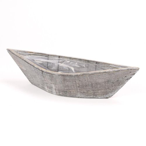 Loďka drevo šedá 42x14xv8,5cm - Vianočné osvetlenie