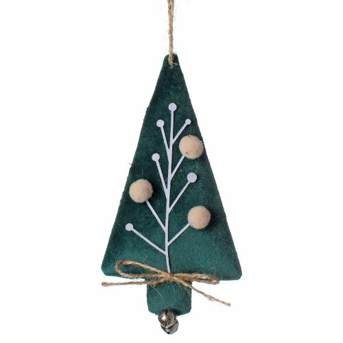 Záves stromček textil zel.13x7x2,5cm