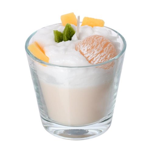 Sviečka dezert v skle béžový capucino 9x9cm