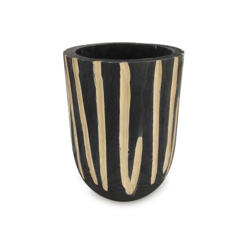 Obal ciotola base ston stris legno/nero v27x20cm - Umelé kvety