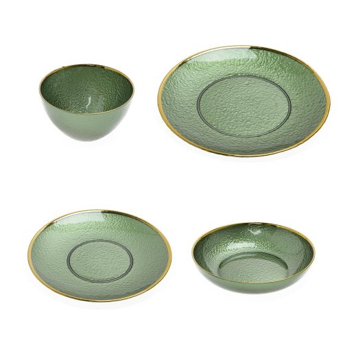 Taniere + misy set sklo zelený s/24